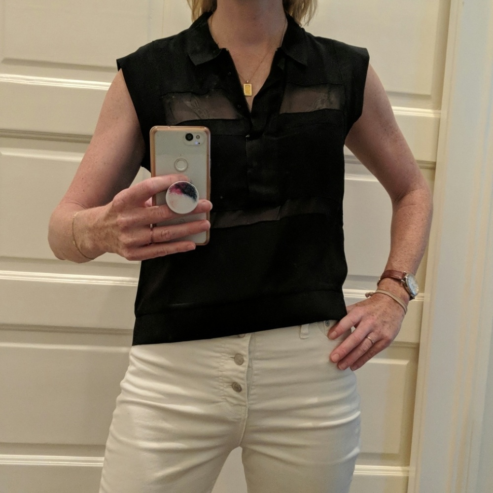 Cropped Black Rebecca Taylor Top